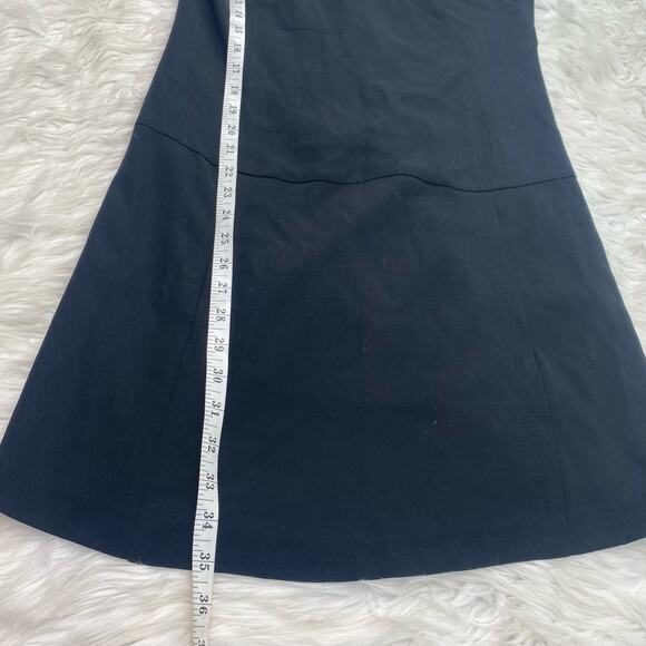 Theory Women's Short Sleeve Wool Shift Dress Size 6 Black Office Career - Picture 3 of 16